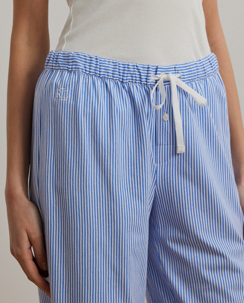 Punctuated by timeless stripes, these pyjama trousers are designed with an elasticated drawcord waist and breathable cotton jersey for a comfortable night's sleep. An "LRL"-embroidered logo on the right hip adds a signature Lauren Ralph Lauren Lauren finish.
