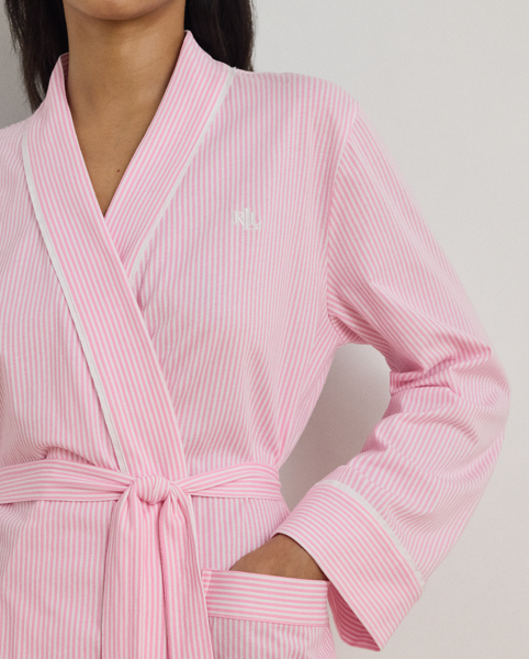 Vestaglia in Jersey di Cotone a Righe Ralph Lauren