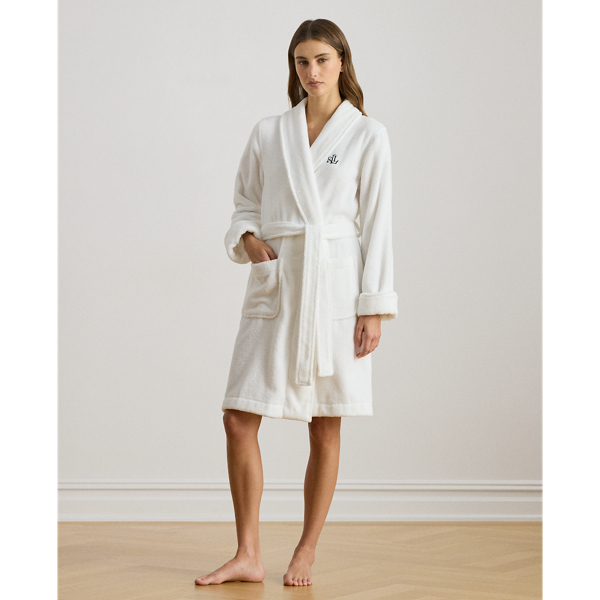 Equipped with a self-belt at the waist, this shawl-collar robe is made with cotton terry for an ultracosy fit and feel. An "LRL"-embroidered logo on the chest adds a signature Lauren Ralph Lauren Lauren finish.