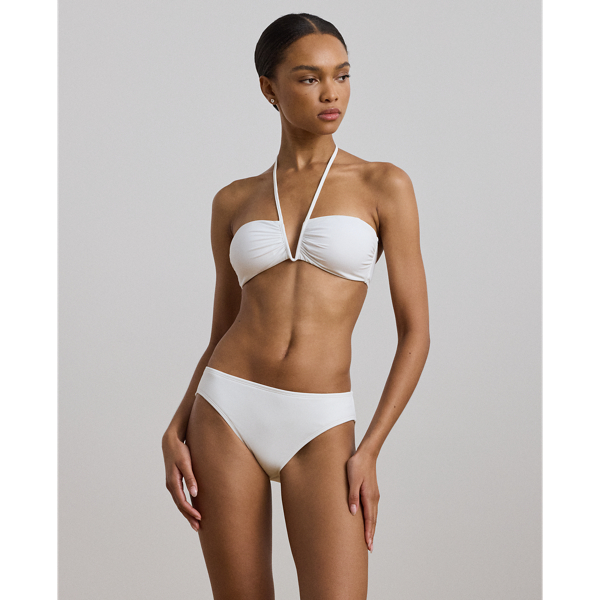 Cut to sit below your waist, this solid-hued bottom is perfect for mixing and matching with Lauren's tankini and bikini tops. An "LRL"-engraved metal plaque on the centre back gives it a sophisticated signature finish.