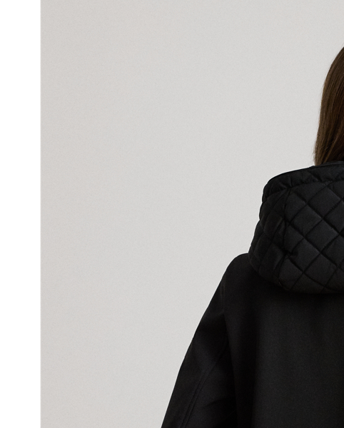 Equipped with a drawcord hood and a water-resistant shell to keep you dry, this style features a lightweight jacket layered over an insulated, quilted vestee.