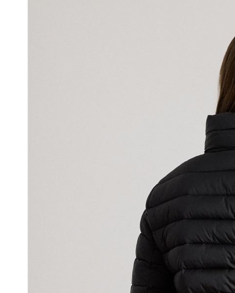 A tonal "LRL"-embroidered logo at the chest brings iconic style to this funnelneck puffer jacket, while its insulated, channel-quilted silhouette is designed to keep you warm.