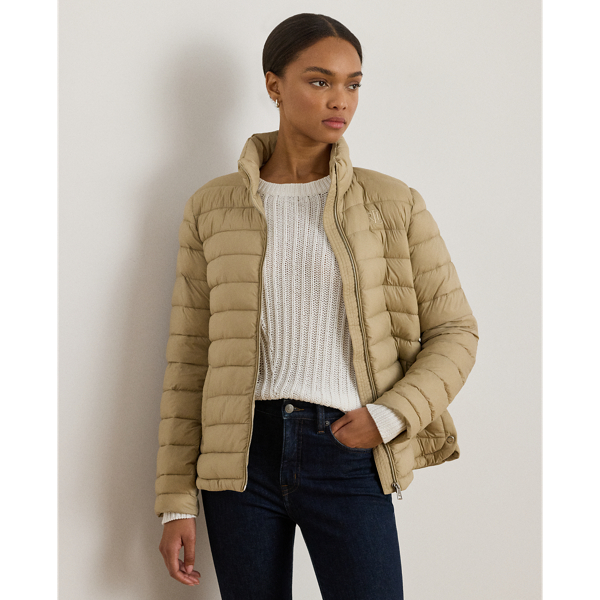 A tonal "LRL"-embroidered logo at the chest brings iconic style to this funnelneck puffer jacket, while its insulated, channel-quilted silhouette is designed to keep you warm.