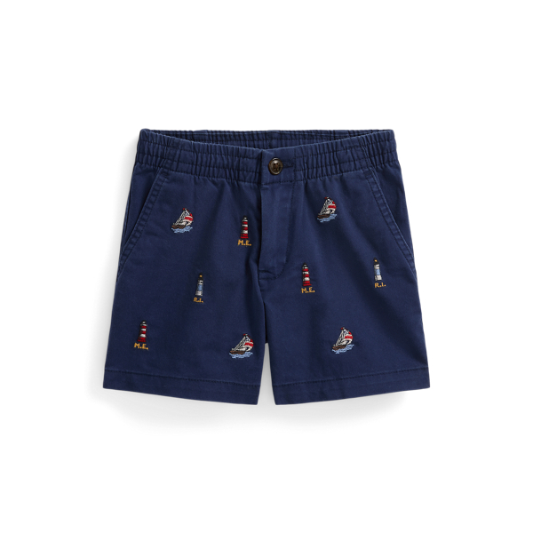 Ralph Lauren Kids' Polo Prepster Embroidered Chino Short In Blue