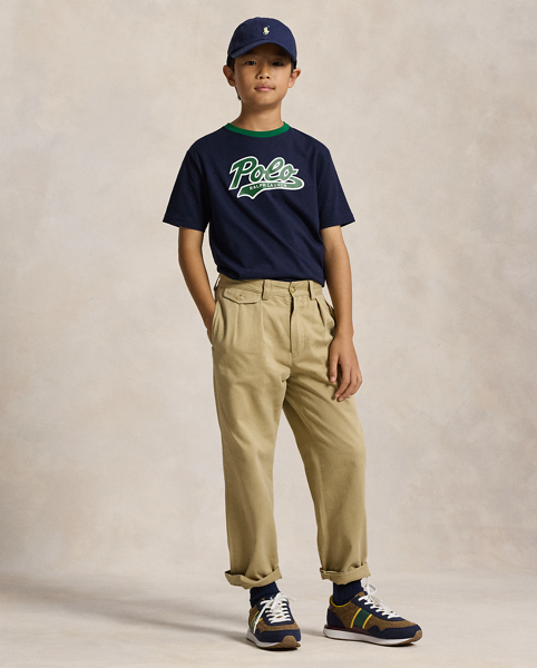 Maglietta Cotone Ralph Lauren con Logo Sportivo