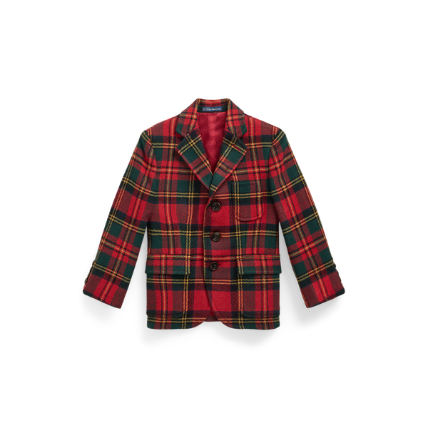 Polo Ralph Lauren Kids' Polo Plaid Wool-blend Blazer In Multi