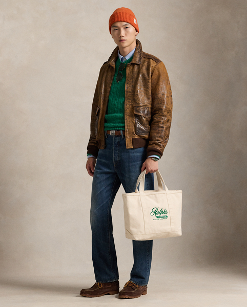 Tote in Tela Ralph Lauren's Coffee - Stile Unico