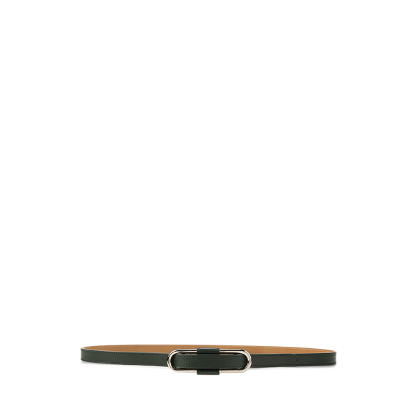 Ceinture fine en vachette à boucle ovale - Collection - Modalova