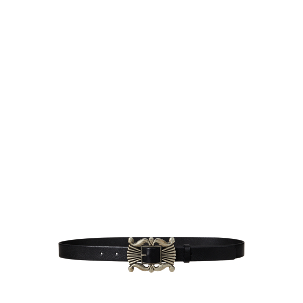 Ceinture à boucle décorative en cuir - Polo Ralph Lauren - Modalova