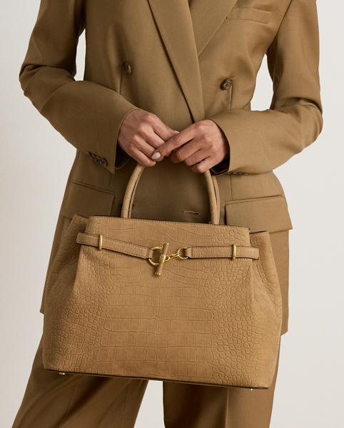 Bauletto Blaike Grande Ralph Lauren in Nabuk Goffrato