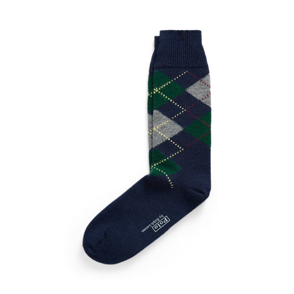 Argyle Wool-Blend Crew Socks