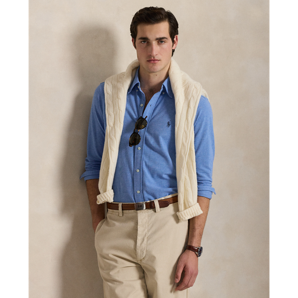 This version of our signature button-down is cut from an ultra-thin layer of our most lightweight cotton mesh, making it the perfect shirt for transitional days or when you want a comfortable layer underneath jumpers or jackets.