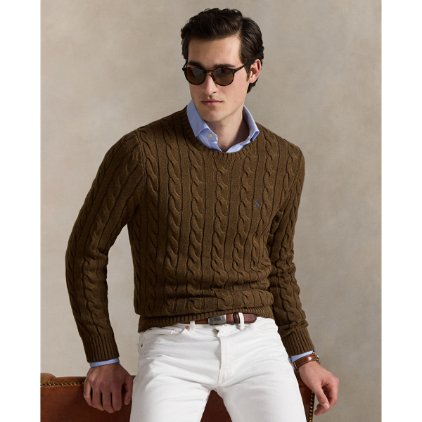 This cotton jumper combines two of Polo's most iconic design elements: a textural cable-knit motif and our signature embroidered Pony.