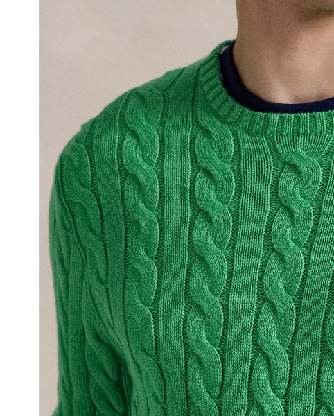 This cotton jumper combines two of Polo's most iconic design elements: a textural cable-knit motif and our signature embroidered Pony.