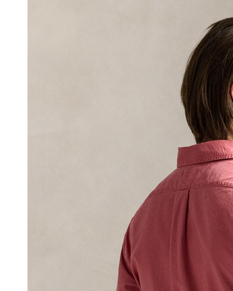 This Slim Fit version of our iconic oxford shirt is garment-dyed and washed for a broken-in look.