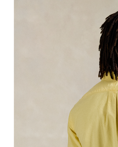 This Slim Fit version of our iconic oxford shirt is garment-dyed and washed for a broken-in look.