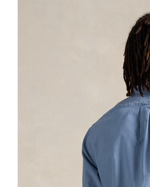 This Slim Fit version of our iconic oxford shirt is garment-dyed and washed for a broken-in look.