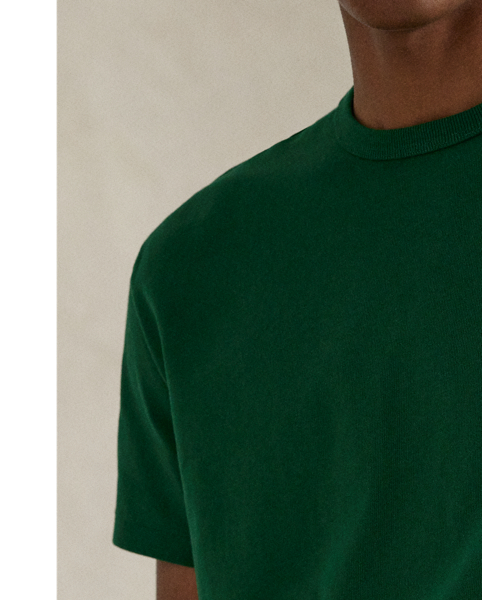 This T-shirt's heavyweight jersey is inspired by a Polo fabric from the 1990s and updated with pure cotton.