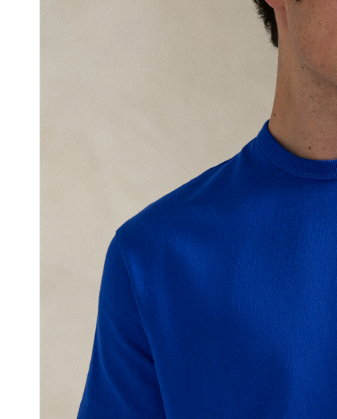 This T-shirt's heavyweight jersey is inspired by a Polo fabric from the 1990s and updated with pure cotton.