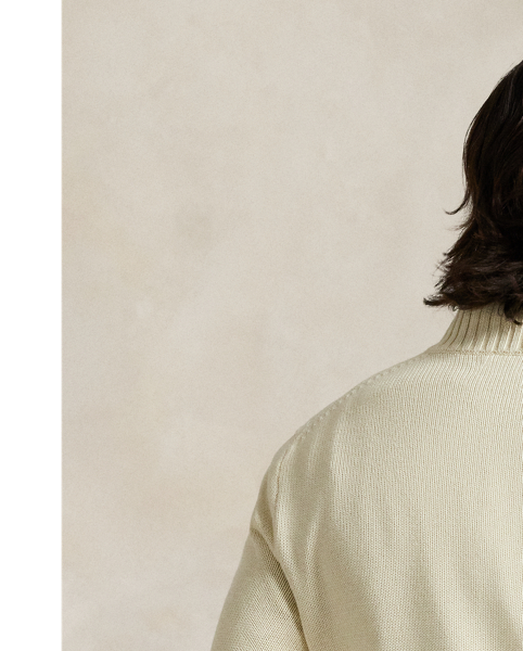 This classic mockneck jumper is knit from soft combed cotton and finished with the iconic Polo Pony.