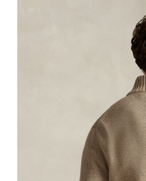 This classic mockneck jumper is knit from soft combed cotton and finished with the iconic Polo Pony.
