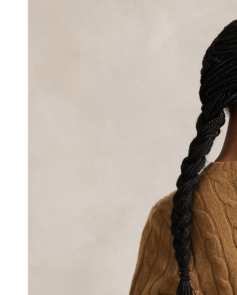 Our unisex cable-knit jumper is a Polo staple dating all the way back to 1973. What hasn't changed is the quality – 100% Italian cashmere – and the seamless way it is knit together. Known as hand-linking, this technique gives the piece an unmistakably attractive shape and soft feel.