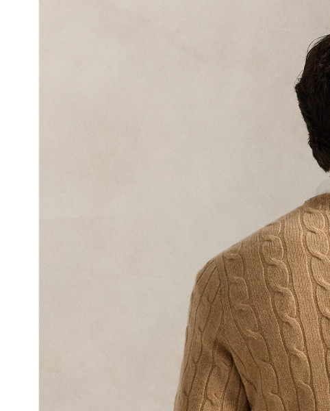 Our unisex cable-knit jumper is a Polo staple dating all the way back to 1973. What hasn't changed is the quality – 100% Italian cashmere – and the seamless way it is knit together. Known as hand-linking, this technique gives the piece an unmistakably attractive shape and soft feel.