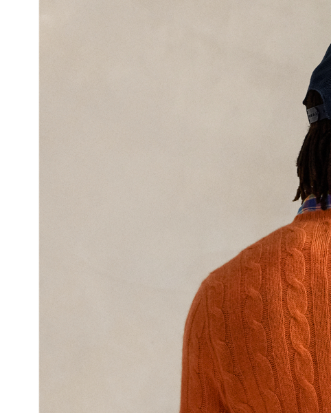 Our unisex cable-knit jumper is a Polo staple dating all the way back to 1973. What hasn't changed is the quality – 100% Italian cashmere – and the seamless way it is knit together. Known as hand-linking, this technique gives the piece an unmistakably attractive shape and soft feel.