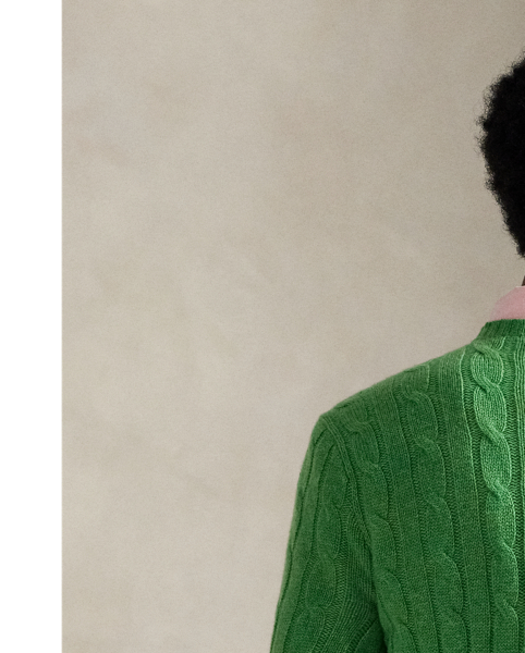 Our unisex cable-knit jumper is a Polo staple dating all the way back to 1973. What hasn't changed is the quality – 100% Italian cashmere – and the seamless way it is knit together. Known as hand-linking, this technique gives the piece an unmistakably attractive shape and soft feel.