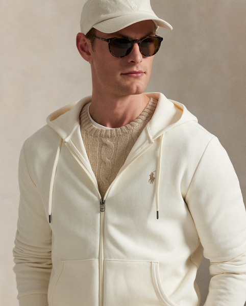 Made from a smooth cotton-blend fabric, this full-zip hoodie is an easy match for joggers or jeans.
