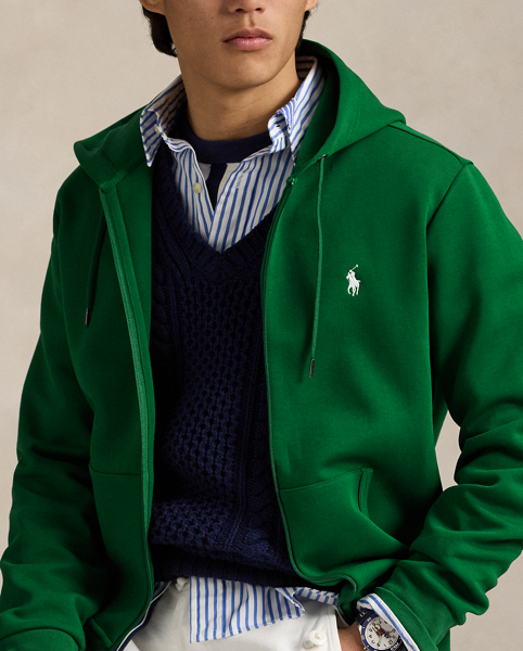 Made from a smooth cotton-blend fabric, this full-zip hoodie is an easy match for joggers or jeans.