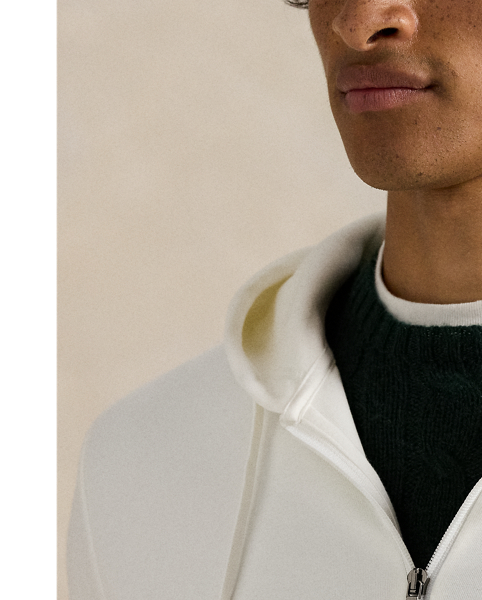 Made from a smooth cotton-blend fabric, this full-zip hoodie is an easy match for joggers or jeans.