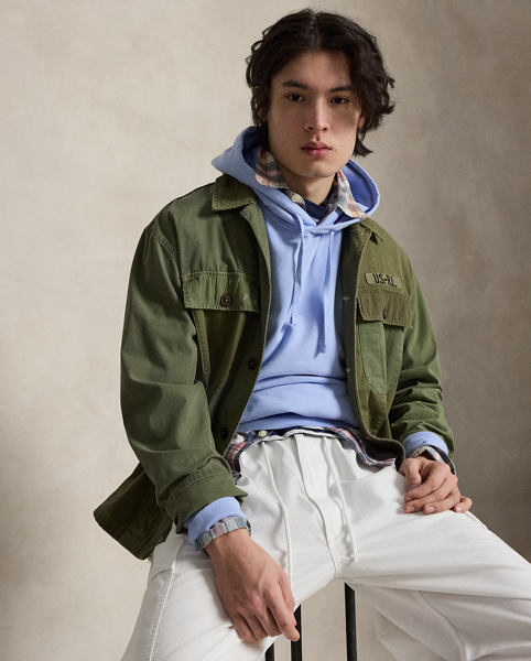 Felpa con Cappuccio Ralph Lauren in Cotone Loopback