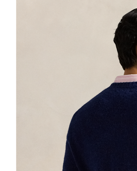 This crewneck jumper is knit from a blend that includes wool and alpaca hair for a soft, fuzzy feel.