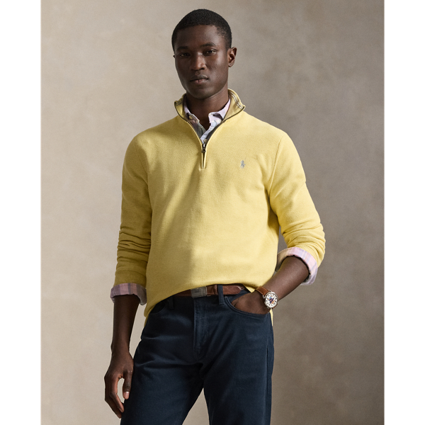 Maglia Piqué in Cotone con Cerniera Ralph Lauren