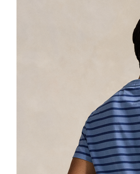Crafted from soft cotton jersey, this crewneck T-shirt features classic stripes as well as our signature embroidered Pony for a timeless look.