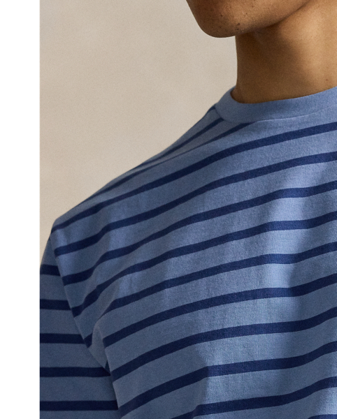Crafted from soft cotton jersey, this crewneck T-shirt features classic stripes as well as our signature embroidered Pony for a timeless look.