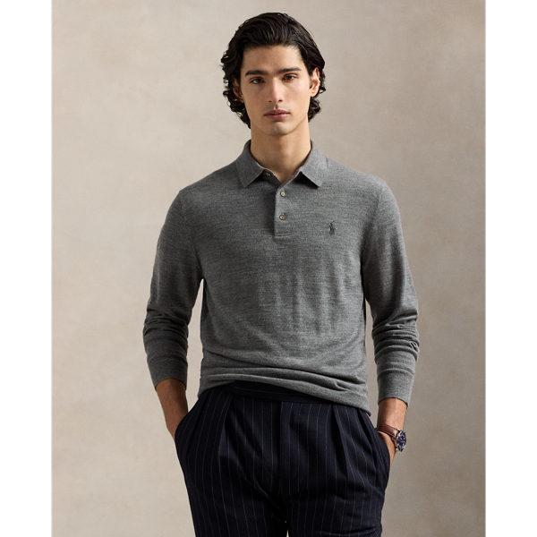 This jumper combines a silhouette inspired by  Ralph Lauren Lauren’s iconic Polo shirt with fine-gauge worsted wool and our signature embroidered Pony.