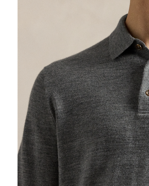 This jumper combines a silhouette inspired by  Ralph Lauren Lauren’s iconic Polo shirt with fine-gauge worsted wool and our signature embroidered Pony.