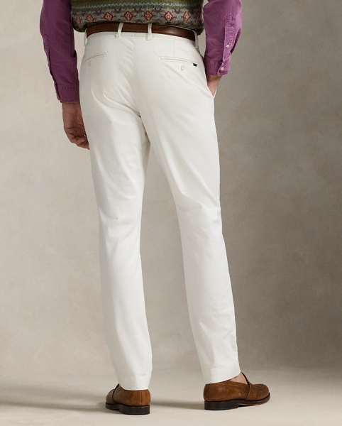 These Slim Fit trousers are crafted with lightweight stretch cotton that's specially treated for an ultrasoft, peached texture.