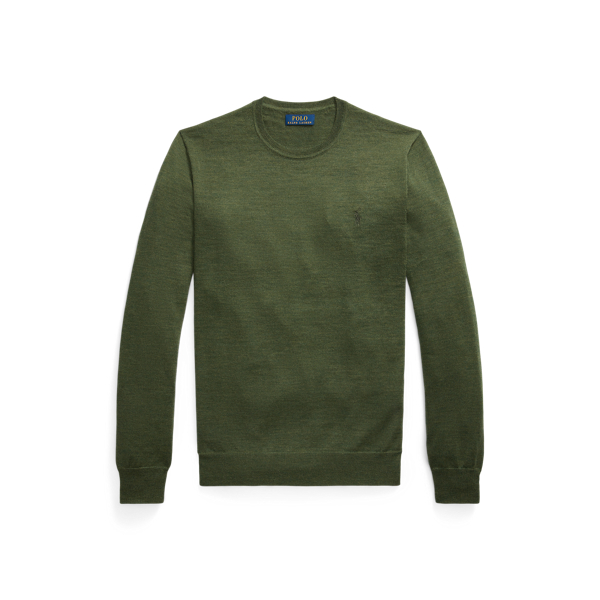 Polo Ralph Lauren Slim Fit Washable Wool Crewneck Jumper In Green