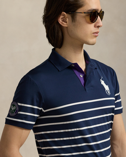 Part of our collection celebrating Wimbledon 2025, this striped Polo shirt was designed exclusively for the tournament's ballperson uniform. Its stretch jersey fabric features moisture-wicking properties to help keep you cool and comfortable.
