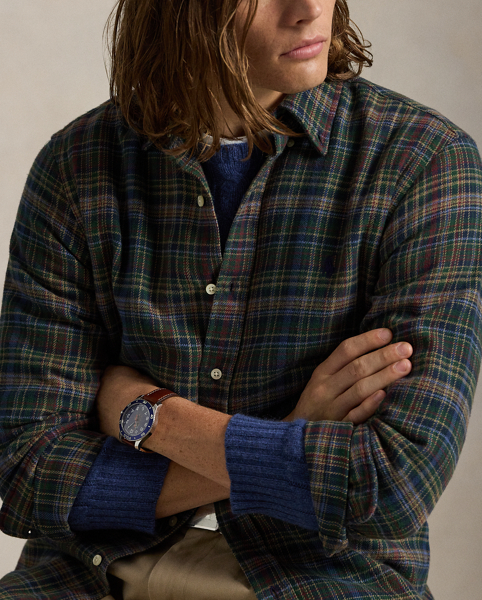 This version of our signature button-down shirt is crafted with brushed cotton flannel and features a classic plaid pattern as well as our signature embroidered Pony.