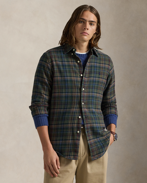 This version of our signature button-down shirt is crafted with brushed cotton flannel and features a classic plaid pattern as well as our signature embroidered Pony.