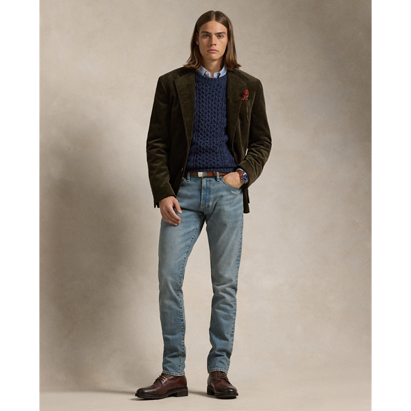 The slim-leg Sullivan features a regular rise and a trim fit through the seat, thigh and knee. This indigo-dyed pair features our signature embroidered Pony and is hand-sanded for a broken-in look.