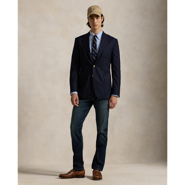 The slim-leg Sullivan features a regular rise and a trim fit through the seat and thigh. This stretch denim pair features our signature embroidered Pony and is hand-sanded for a broken-in look.