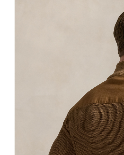 This sporting-inspired cardigan utilises lightweight, breathable linen in two forms-woven fabric at the front and knit throughout the body – for an elevated take on texture.