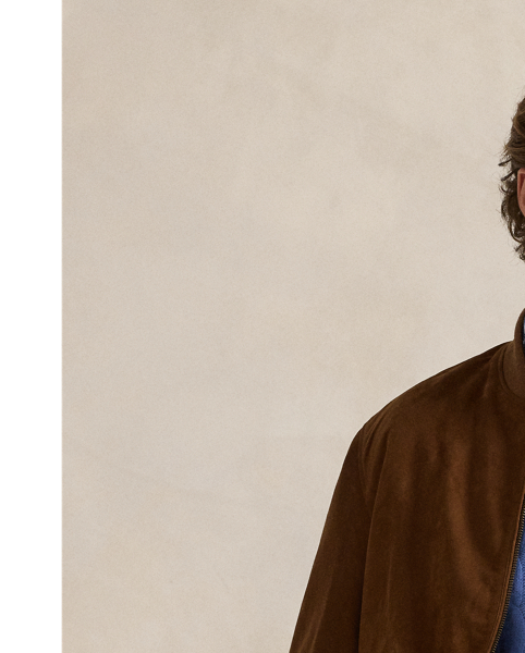 Polo's take on the classic bomber jacket is crafted from velvety suede and finished with a tonal iteration of our signature embroidered Pony.