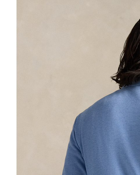 This quarter-zip pullover is made from a double-knit cotton-blend jacquard, which is sueded for a super-soft feel.