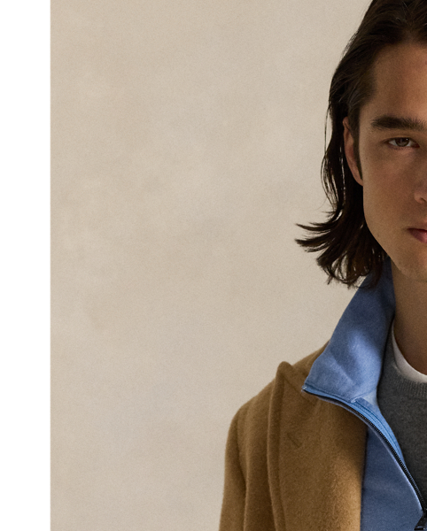 This quarter-zip pullover is made from a double-knit cotton-blend jacquard, which is sueded for a super-soft feel.